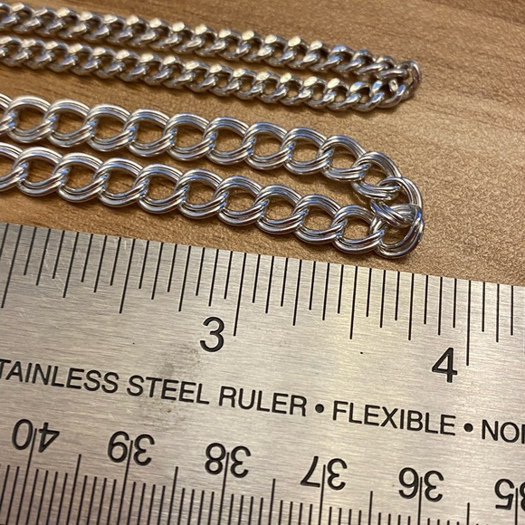 Set of Four EUC 925 Sterling Silver Curb Chain Charm Bracelets - Picture 13 of 15